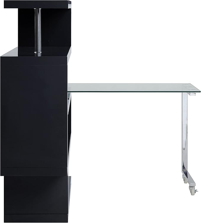 NicBex Kimberly-DW-00027-LWJ Home Office Desks, 55"x24"x54", Black - LeafyLoom