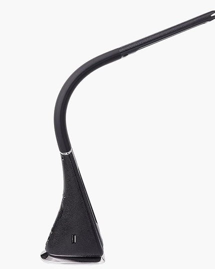 iHome Desk Lamp for Bedroom, Reading Light with Alarm Clock and USB Charging – Black (IL100B) - LeafyLoom