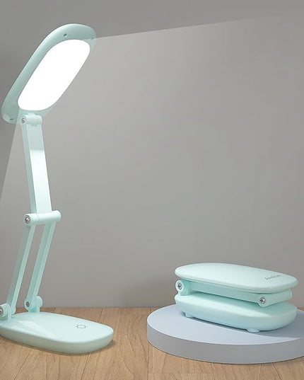 LED Desk Lamp for Office Home & Battery Operated Lamp Rechargeable Lamp Foldable & Portable Light, [2-fold support frame higher] 3 Brightness Dimmable Small Desk Lamp Wireless Reading Lamp - LeafyLoom