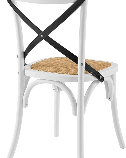 Modway Gear Side, Dining Chair, White Black - LeafyLoom