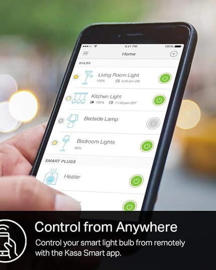 Kasa Smart Light Bulbs that works with Alexa and Google Home, Dimmable Smart LED Bulb, A19, 9W, 800Lumens, Soft White(2700K), CRI≥90, WiFi 2.4Ghz only, No Hub Required, 4 Count (Pack of 1)(KL110P4) KasaSmartbyTP-Link