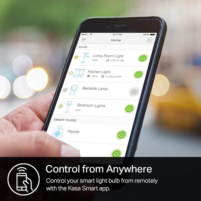 Kasa Smart Light Bulbs that works with Alexa and Google Home, Dimmable Smart LED Bulb, A19, 9W, 800Lumens, Soft White(2700K), CRI≥90, WiFi 2.4Ghz only, No Hub Required, 4 Count (Pack of 1)(KL110P4) KasaSmartbyTP-Link