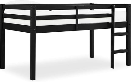 DHP Milton Junior Twin Loft Bed, Black - LeafyLoom