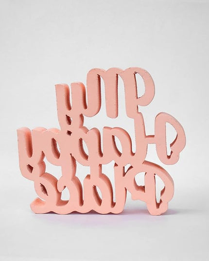 My Happy Place Peach Aesthetic Table Decor - Home, Office Desk, Shelf. Quirky Room Decoration Showpiece, Birthdays, Corporate Gifts, and Inspirational Wall Decor. - LeafyLoom