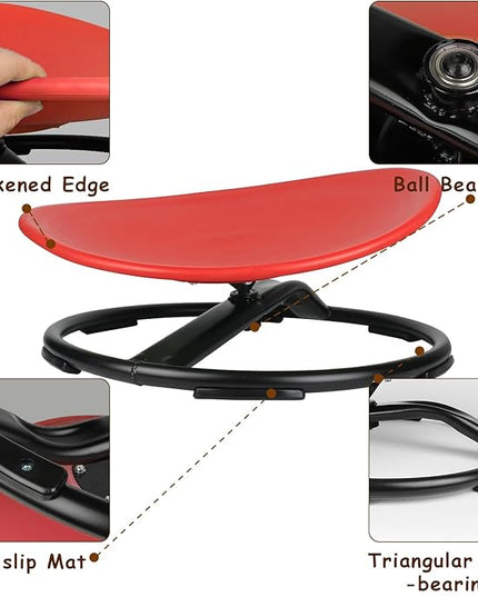 Kids Swivel Chair, Spinning Chair for Kids, Sit and Spin Chair for Kids,Balance Physical Therapy Equipment, Training Body Coordination，Sensory Spinning Seat for Kids (Red) - LeafyLoom