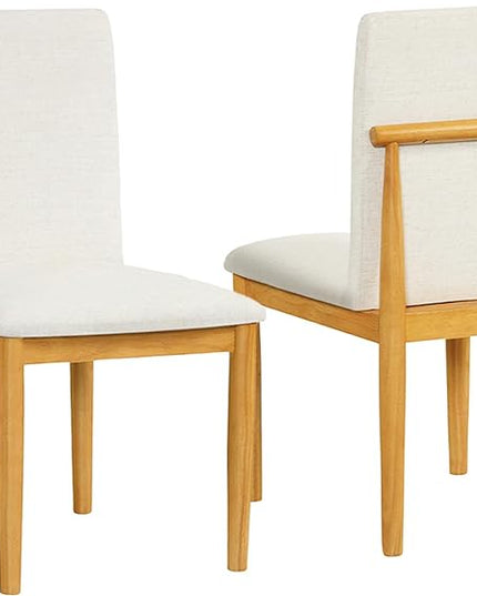 HomePop Classic Parsons Dining Chairs, Pack of 2, Cream White Textured Woven (Set of 2) - LeafyLoom