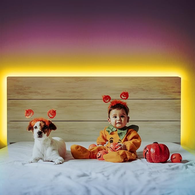 phopollo Led Lights 20ft for Bedroom Color Changing Luces Led para Decoracion RGB DIY Color Option with Power Supply and Remote Phopollo