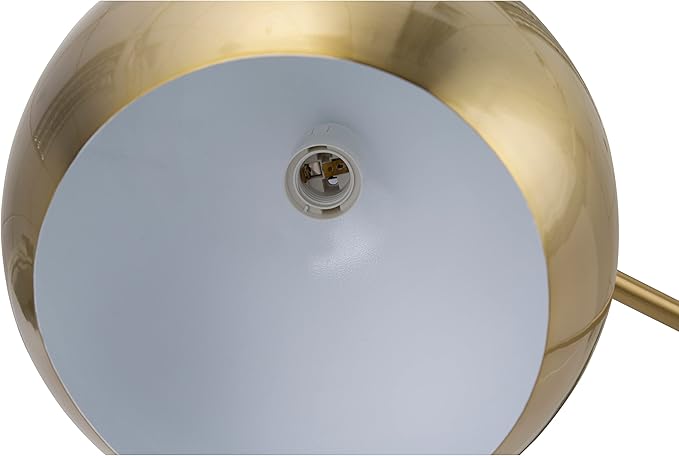 Modern Standing Adjustable Floor Lamp with Metal Dome Shade & Marble Base for Living Room - Corner Light Arc Lamps for Bedrooms in Brass Gold Finish, 99-1023F - LeafyLoom