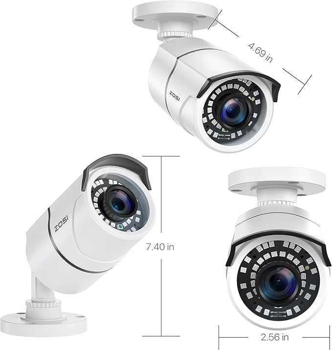 ZOSI 2MP 1080p Security Camera,4-in-1 TVI/CVI/AHD/CVBS Surveillance Bullet Camera Indoor Outdoor,Night Vision,Work for 960H,720P,1080P analog CCTV DVR ZOSI