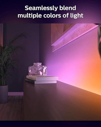 Philips Hue Indoor 6-Foot Smart LED Light Strip Base Kit with Plug - Flowing Multicolor Effect - 1 Pack - Control with Hue App - Works with Alexa, Google Assistant and Apple HomeKit PhilipsHue