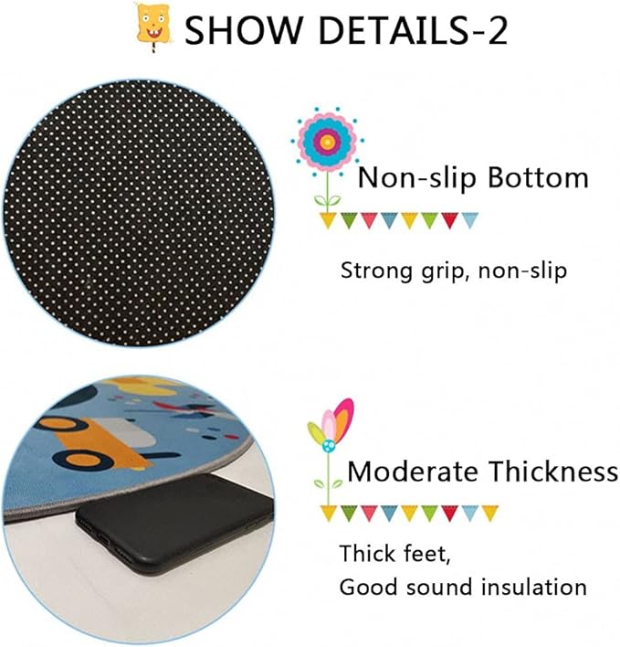 Kid Rug Carpet Playmat for Toy Cars and Train，Play Area Rug with Rubber Backing，Fun Throw Rug，Ideal Gift for Children Baby Bedroom Play Room(100×180cm/39×71in) - LeafyLoom