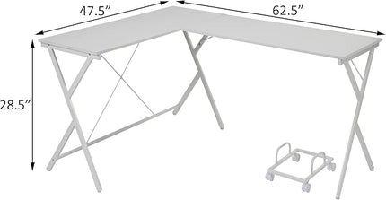 NicBex Kimberly-DW-00048-LWJ Home Office Desks, 62.5"x47.5"x28.5", White - LeafyLoom