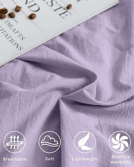 ETDIFFE Light Purple Full Comforter Set, 3 Piece Lavender Aesthetic Modern Bedding Set - Soft & Lightweight All Season Microfiber Down Alternative Bed Comforter with 2 Pillow Shams for Women Girls - LeafyLoom