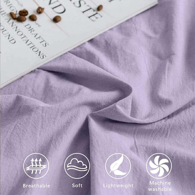 ETDIFFE Light Purple Full Comforter Set, 3 Piece Lavender Aesthetic Modern Bedding Set - Soft & Lightweight All Season Microfiber Down Alternative Bed Comforter with 2 Pillow Shams for Women Girls - LeafyLoom