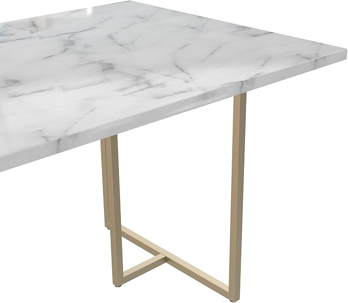 CosmoLiving by Cosmopolitan Astor Dining Table, 64 in x 36 in x 30 in, White - LeafyLoom