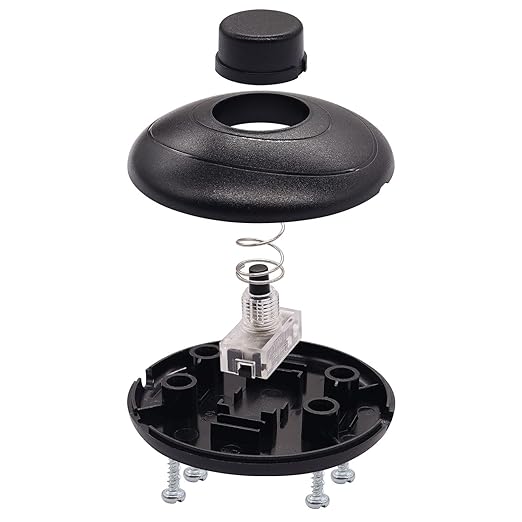weideer 2Pcs Floor Foot Switch Round Inline Foot Pedal Lamp Switch AC 100-250V Step-on-Button Switch for Floor Lamp LED Light On-Off Control K-071 - LeafyLoom