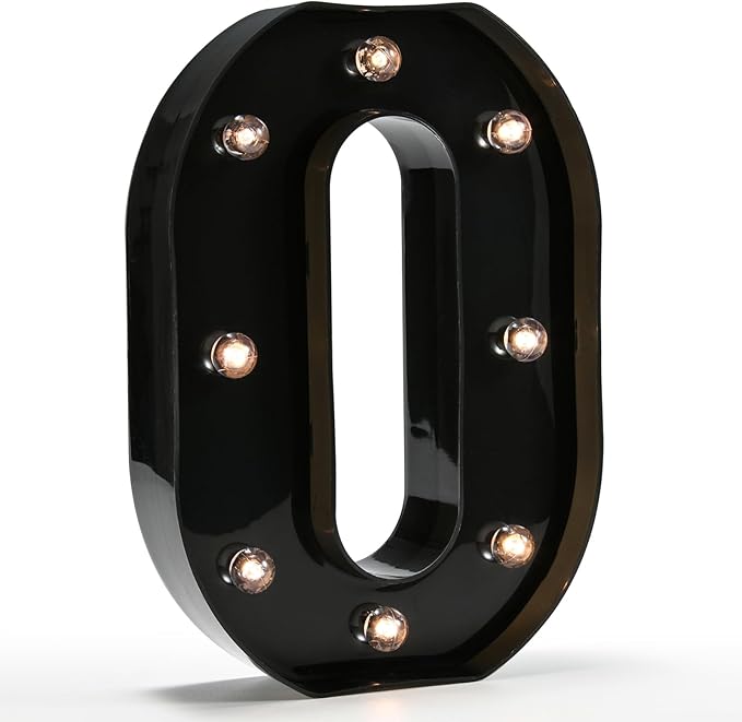 Light Up Black Alphabet Marquee Number Sign LED Marquee Number Lights Sign for Night Light Home Bar Christmas Lamp Birthday Party Wedding Decoration 0 - LeafyLoom