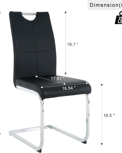NicBex Haerin-SD-00374-LWJ Dining Chairs, 16.5"x17.9"x38.2", Black and Silver - LeafyLoom