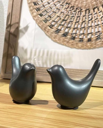 Black Bookshelf Decor Aesthetic, Decorative Birds Black Decor for Living Room, Modern Bathroom Decor for Shelf Bookshelf Fireplace Desktop Table Top Decor - LeafyLoom