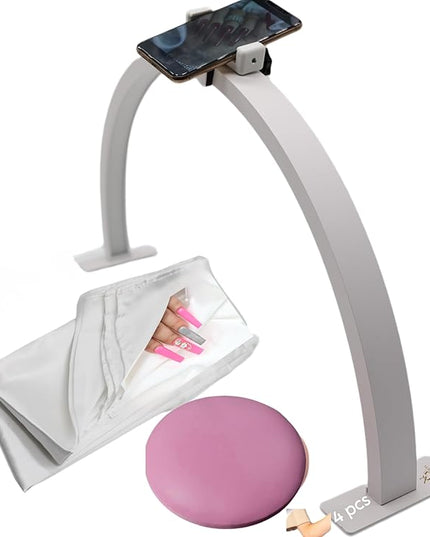 Half Moon Light for Nail Desk-4pcs Set-Half Moon Light-Half Moon Light for Esthetician-Half Moon Lamp for Nails-Nail Lamp for Desk-Nail Desk Light-BONUS Phone Holder,Nail Prop & Elbow Rest - LeafyLoom