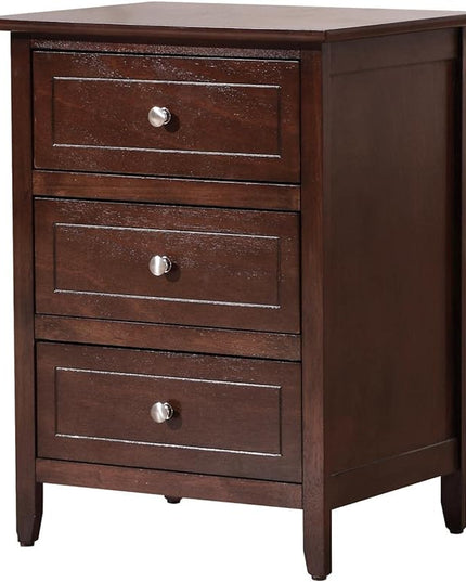 Glory Furniture Daniel 3 Drawer Nightstand in Cappuccino - LeafyLoom