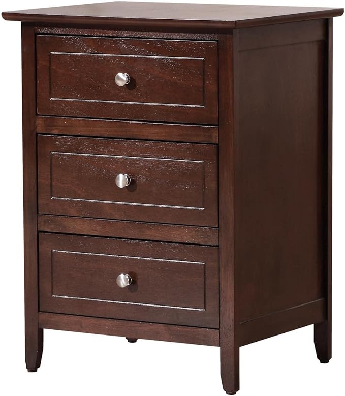 Glory Furniture Daniel 3 Drawer Nightstand in Cappuccino - LeafyLoom