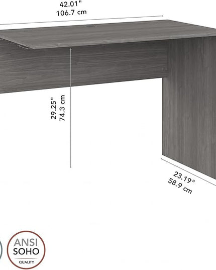 Bush Furniture Cabot 42W Shell Desk Return, 48W x 24D, Modern Gray - LeafyLoom