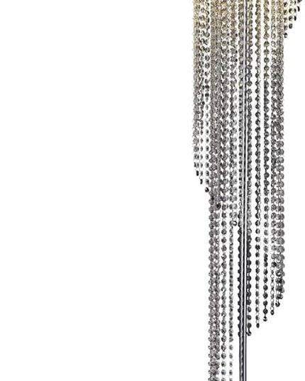 Silver Crystal Floor Lamp S Shape Chrome Finish - LeafyLoom