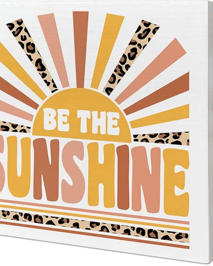 Home Office Desk Wooden Box Sign Decor, Be The Sunshine, Inspirational Quotes Desk Decor Motivational Desk Decorations for Women Girls Teens Student Office Classroom School - LeafyLoom