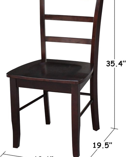 International Concepts Madrid Ladder Back Chair, Java, Rich Mocha - LeafyLoom
