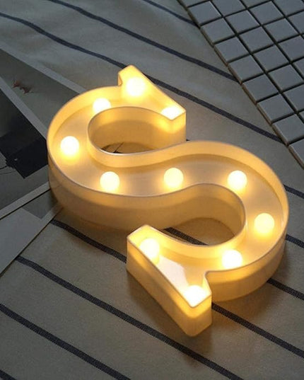 LED Marquee Letter Lights Sign S 26 Alphabet Light Up Letters Sign for Night Light Wedding Birthday Party Battery Powered Christmas Lamp Home Bar Decoration (S) - LeafyLoom