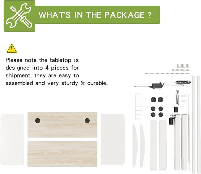 Radlove Electric Height Adjustable Standing Desk, 63x 30 Inches Stand Up Desk Workstation, Splice Board Home Office Computer Standing Table Ergonomic Desk (White+ Oak, 63x30'') - LeafyLoom