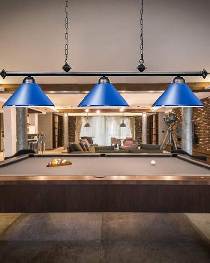 Wellmet 3 Light Pool Table Light for Game Room 7ft/8ft/9ft Tables, Vintage Kitchen Light for Man Cave, Kitchen, Dinning Room, Bar - LeafyLoom