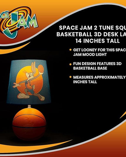Space Jam 2: A New Legacy Tune Squad Basketball 3D Desk Lamp, Bugs Bunny Mood Light | Home Decor Accessories And Room Essentials | Official Looney Tunes Collectible | 14 Inches Tall - LeafyLoom