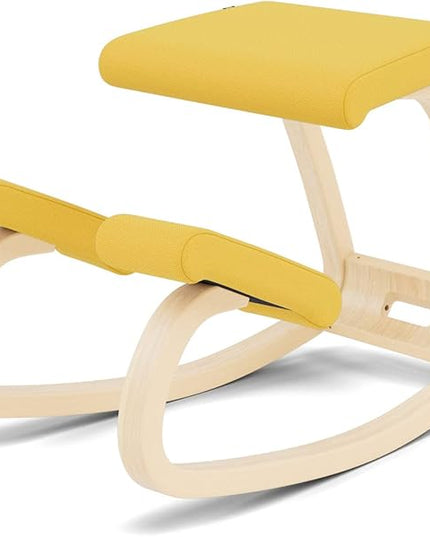 Varier Variable Balans, Original Kneeling Chair, Ergonomic Office Chair, 10-year Warranty, Designed by Peter Opsvik Yellow/Natur - LeafyLoom