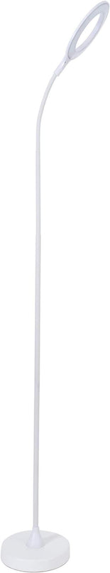 Bright Floor Lamp for Office, Reading and Bedrooms. LED Floor Lamp for Lash Light for EyeLash Extensions, Makeup & Nail Spa. Gooseneck Standing Lamp (White) - LeafyLoom
