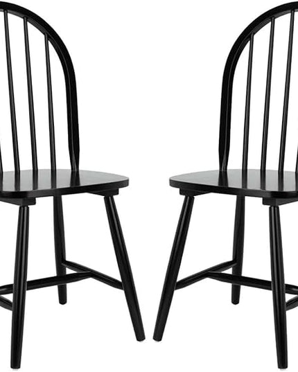 Safavieh Home Camden Farmhouse Black Spindle Back Dining Chair, Set of 2 - LeafyLoom
