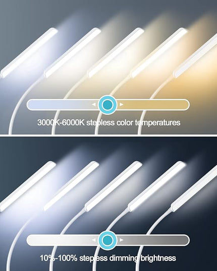 Dimunt LED Floor Lamp, Bright 15W Floor Lamps for Living Room with 1H Timer- White - LeafyLoom