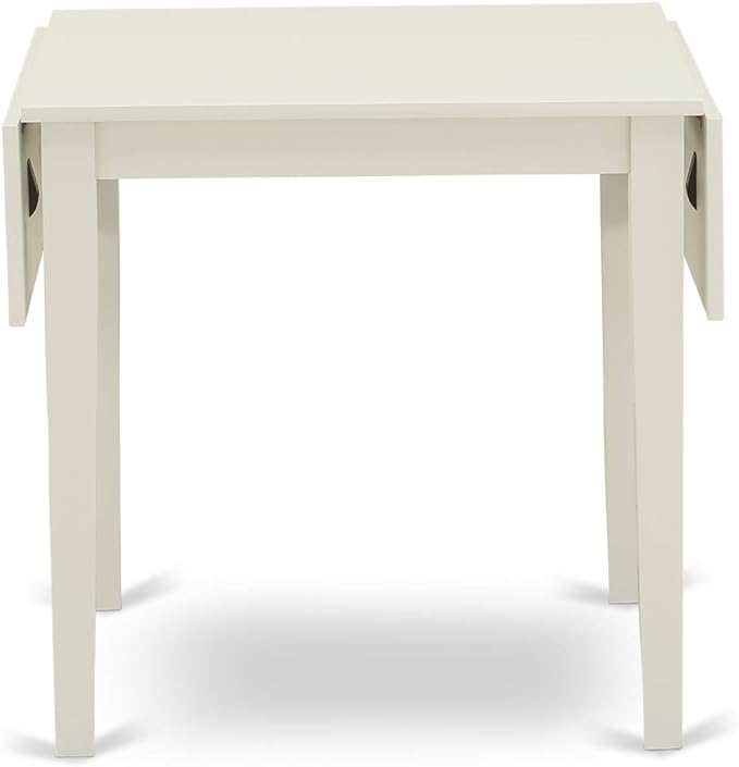 East West Furniture NDBO3-LWH-W Norden 3 Piece Dinette Set for Small Spaces Contains a Rectangle Table with Dropleaf and 2 Kitchen Dining Chairs, 30x48 Inch, Linen White - LeafyLoom