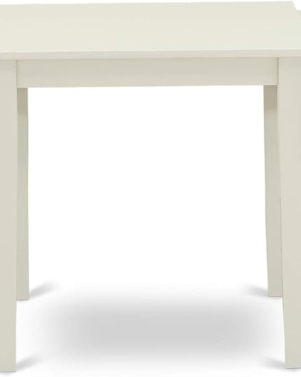 East West Furniture NDLA5-LWH-06 Norden 5 Piece Dinette Set for 4 Includes a Rectangle Room Table with Dropleaf and 4 Shitake Fabric Parsons Dining Chairs, 30x48 Inch, Linen White - LeafyLoom