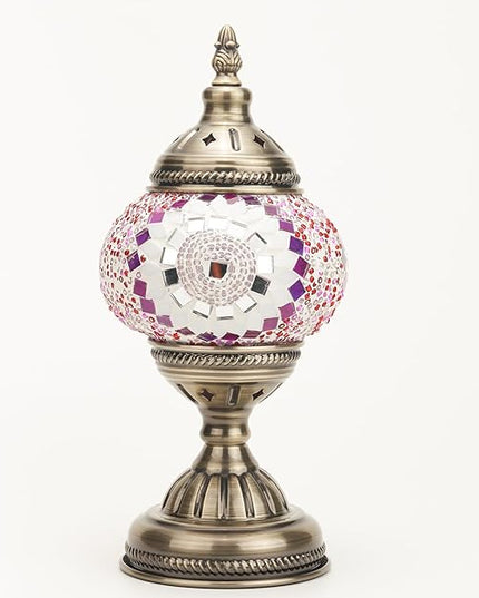Turkish Mosaic Lamp Bohemian Tiffany Style Moroccan Stained Glass Decorative Bedside Lamps - LeafyLoom