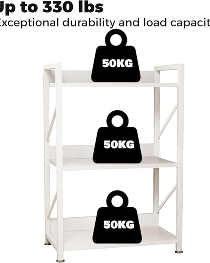 Small Bookshelf for Small Spaces,Modern 3 Tier Bookcase Night Stand, Narrow Book Shelf Organizer, Small Shelf Open Display Rack for Bedroom, Living Room, Home Office(White) - LeafyLoom