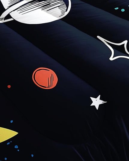 Space Comforter Set Twin 5PCS,Kids Bedding Set for Boys Twin,Rocket Bedding Twin Size.Kids Comforter Set Soft Bedding Sets,Bed in A Bag for Kids - LeafyLoom