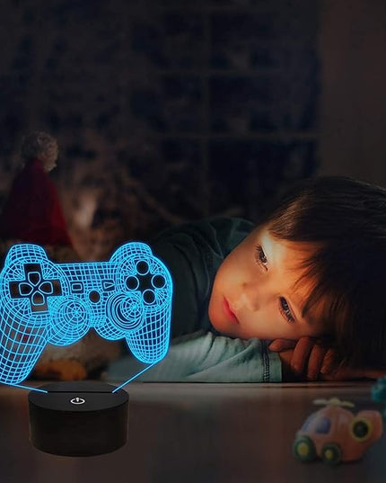 FULLOSUN Pixel Game Over Illusion Lamp, Gamepad 3D Night Light (3 Patterns) with Remote Control 16 Color Changing Gaming Room Headset Decor Best Gamer Gift - LeafyLoom