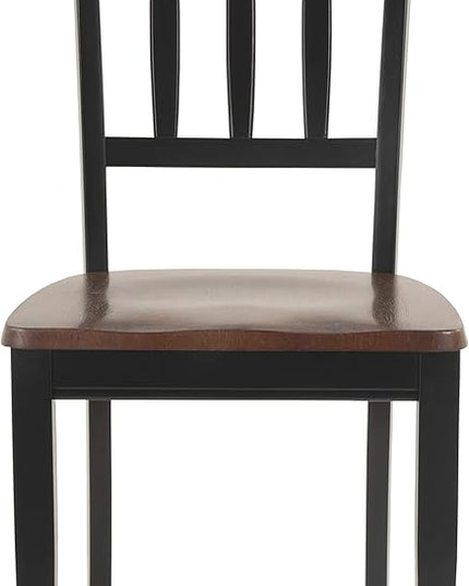 Signature Design by Ashley Owingsville Modern Farmhouse Dining Room Side Chair, Set of 2, Black and Brown - LeafyLoom