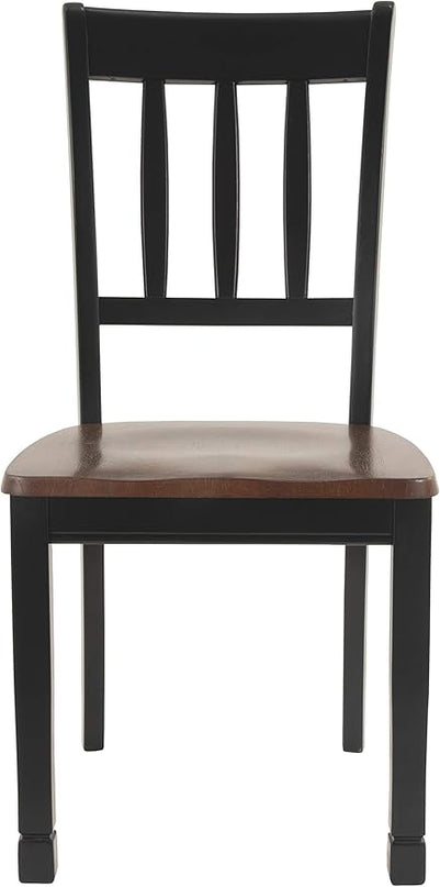 Signature Design by Ashley Owingsville Modern Farmhouse Dining Room Side Chair, Set of 2, Black and Brown - LeafyLoom