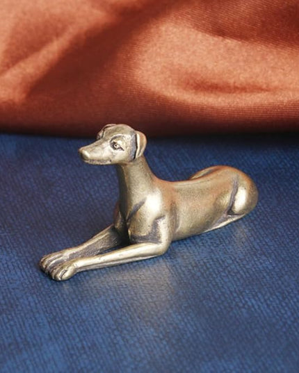 Vintage Solid Brass Miniature - Delicate Greyhound Desk Ornament for Pet Enthusiasts - Exquisite Collectible and Home Décor Accent（Greyhound） - LeafyLoom