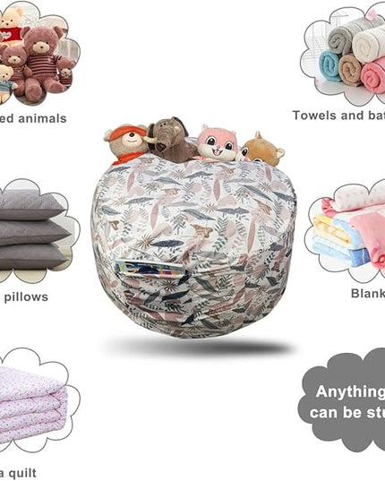 Bean Bag Chair COVER -(NO BEANS) for kids Teens, zipper opening, soft velvet, X-Large (34" leaves) - LeafyLoom