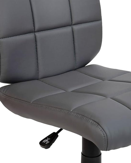 Flash Furniture Clayton Mid Back Swivel Task Chair - Gray Vinyl Upholstery - Tufted Back and 360° Swivel - LeafyLoom
