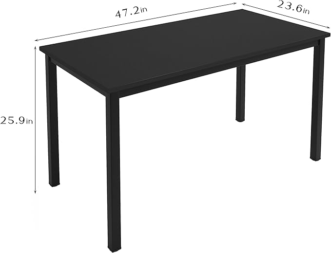 SogesGame Computer Desk,47.2 inches Desk& Workstations for Home Office, Writing Study Corner Desk,Modern Simple Style Laptop Table,Easy to Assemble, Black - LeafyLoom